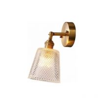Shyf - Lampada da parete moderna Lampada da parete in ottone con sfera di vetro in rame per ristorante Soggiorno Specchio da bagno Fari Comodino per