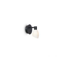 0 Lampada da parete Nero, vetro opalino, cavo di accensione 1xG9