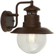 Applique Rustico-Country Stazione Acciaio Marrone 1 Luce E27