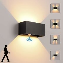Lampada da parete per interni/esterni con sensore di movimento, lampada da parete moderna a led da 24 w, illuminazione da parete impermeabile IP65