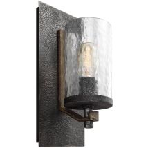 Applique Industrial Angelo Acciaio Metallo Grigio Vetro Grigio 1 Luce E27