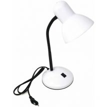 Lampada Da Scrivania Lumetto Snodabile Porta Lampadina E27 Lume Bianco