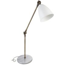 Lampada da scrivania snodabile – 80,5 cm – Marmo grigio, Metallo bronzo, Bianco – Tezeta