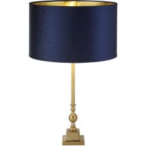 Lampada Da Scrivania Whitby Metallo Cromo Tessuto Blu Scuro 1 Luce E27