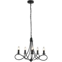 Lampada Da Soffitto 200w E14 In Acciaio Intrecciato Nero