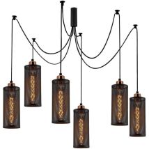 Cristal Model 13 Deco Lampada a sospensione a grappolo a 6 luci nera spostata
