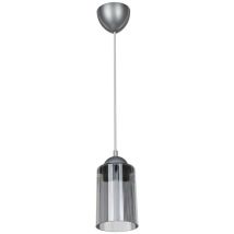 Lampada A Sospensione Con Paralume Cilindrico In Plastica Fumè Optical Asz1027