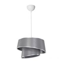 Lampada a sospensione con paralume grigio effetto legno Lima MDL5132
