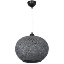Lampada A Sospensione Con Paralume In Corda Intrecciato Antracite Yumak Mdl4745