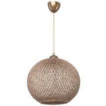 Lampada A Sospensione Con Paralume In Corda Intrecciato Beige Yumak Mdl4746