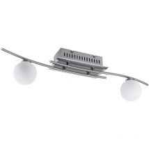 Lampada da soffitto Lampada da soffitto a led Lampada da cucina in vetro Lampada da soggiorno opale, design a sfera nichel cromo opaco, 2x 3.8W