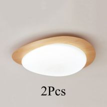 Wottes - Lampada da Soffitto led 12W Plafoniera Metallo e Acrilico Lampada da Bagno Semi-Incassato Luce Bianco Fredda - 2 Pezzi