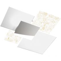 Top-light - Plafonnier moderne 1088/90-FO Verre Blanc et Feuille d'Or 4xE27