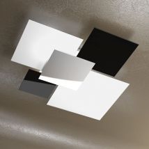 Top-light - Plafonnier moderne 1088/90-NE Verre Blanc et Noir 4xE27
