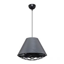 Lampada a sospensione moderna con paralume in tessuto antracite Ayda ASZ1560