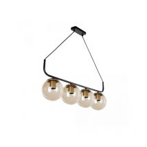 Lampada da soffitto Terena MDL4174 in metallo nero con 4 portalampada