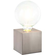 Lampada Da Tavolo 1 Foglia. Leonie Nichel Opaco Per 1xe27, Max.42w 10cmx10cm, H: 10cm On / Off Touch