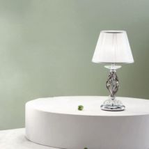 Lampada da tavolo 1306 in vetro soffiato lavorato a mano Fume' 25x49 cm