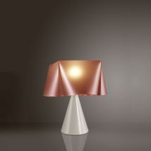 Lampada Da Tavolo a Cono 1 Luce Wanda In Polilux Rame D30 Made In Italy