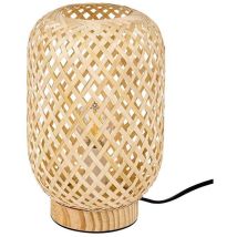 Lampada Da Tavolo Alinafe Metal/wood Natural Rotan Natural E14 1 X Max.25w B: 24 Cm Ø15,5 Cm