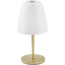 Luce Ambiante Design - Lampada Da Tavolo Ares In Metallo Oro E Diffusore In Vetro Bianco 36cm.'