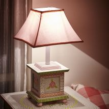 Lampada Da Tavolo Comodino Bambini Fantasy Fields Crackled Rose W-5069ge