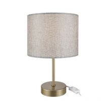 Lampada da tavolo con paralume cilindrico tessuto sabbia Flora