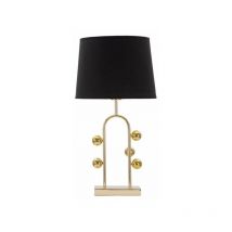 Lampada da tavolo con sfere dorate, paralume nero diam 32x61cm Bubble