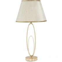 Mauroferretti - Lampe de table élégante avec base dorée et abat-jour beige Flush m