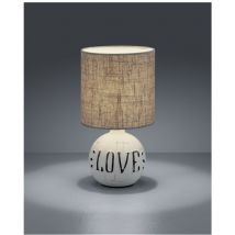 Webmarketpoint - Lampada Da Tavolo Esna Ceramica 'love' e Paralume Cappuccino Ø16 cm Trio Lighting