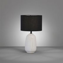 Lampada da tavolo, lampada da comodino, lampada da tavolo, lampada laterale, lampada da camera, lampada da lettura, ceramica bianca, paralume in