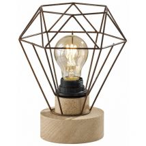 Lampada da tavolo gabbia retrò ruggine soggiorno camera da letto lampada da lettura in legno ottica rovere Fischer luci 850072