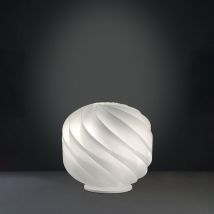 Lampada Da Tavolo Globe 1 Luce In Polilux Bianco Con Base D25 Made In Italy