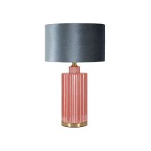 Mitepek – Lampada da tavolo Helene Tower Ø40 cm x 70 cm – Base in vetro rossa, paralume in velluto blu