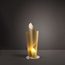 Lampada Da Tavolo Moderna a 1 Luce Vela In Polilux Oro H70 Made In Italy