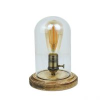 Lampada da tavolo in vetro e legno 'tule'.