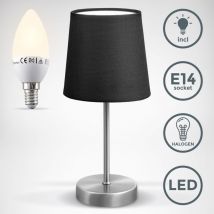 Lampada da tavolo Lampada Deco in tessuto Lampada da comodino E14 Nero led incl. lampada wifi