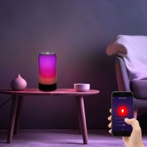 Lampada da tavolo luce laterale lampada da soggiorno dimmerabile Bluetooth Smart App rgb, Smartlight Rainbow, 1x led 8 Watt, LxLxH 10x10x18,8 cm