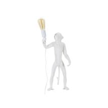 Lampada da tavolo scimmia in resina bianca – Ø 26 cm x 34 cm x 55 cm – Illuminazione originale per interni