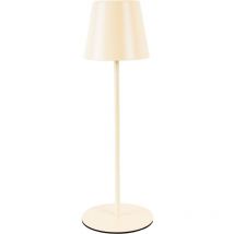 Lampada da Tavolo Ricaricabile Agata, Metallo, Avorio, 12x12x37 cm
