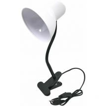 Lampada Da Tavolo Scrivania Braccio Flessibile Pinza Lumetto Bianco E27