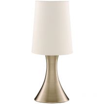 Abatjour Contemporaneo Tocco Acciaio Ottone Tessuto Crema 1 Luce E14