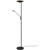 Frankystar - Lampadaire led Brantford en métal noir avec liseuse, équipé d'interrupteurs tactiles séparés pour régler l'intensité et la température
