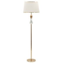 Lampada da terra Charme1921 elegante in metallo dorato con paralume beige – Ø 45 cm x 165 cm