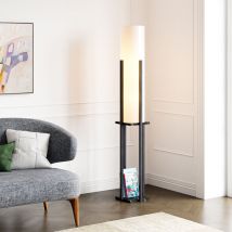 Lampada da Terra Gisborne Piantana a Scaffale - Nero / Effetto Marmo Lux.pro