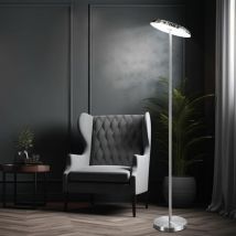 Nino - Lampada da terra lampada da terra, dimmer touch 3 livelli regolabile, lampada da soggiorno, metallo argentato, faretto mobile, led 21W 1700lm