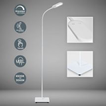 Lampada da terra led, piantana dimmerabile su 4 livelli, luce calda neutra o fredda, altezza d'uso 1,28m, led integrati 8W, 600Lm, orientabile,