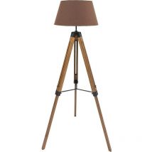 Lampada da Terra Lettura Treppiedi di Legno Stile Nordico Regolabile Marrone