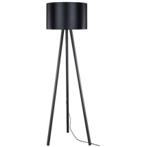 Effezeta Italia - Lampada Da Terra Treppiede E Paralume Tessuto Nero Piko Mdl5134