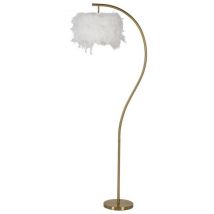 Lampada da terra semi arc 60x33x170 cm – Metallo dorato, piume sintetiche – Charme1921